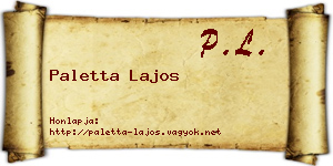 Paletta Lajos névjegykártya